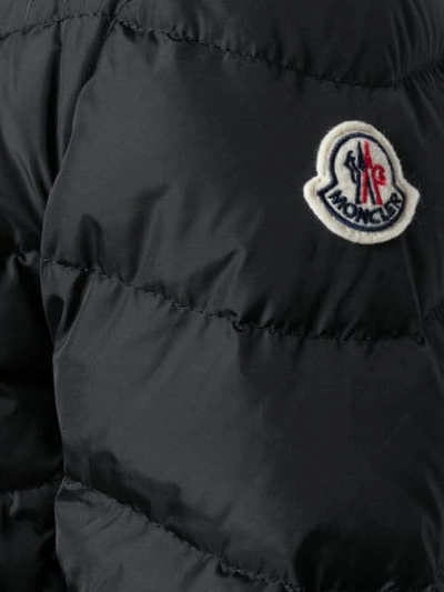 Shop Moncler Cinched Waist Zipped Puffer Jacket In 999 Black