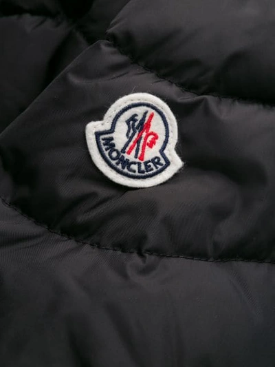 Shop Moncler Cinched Waist Zipped Puffer Jacket In 999 Black