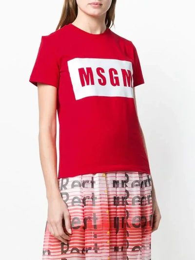 Shop Msgm Logo Print T-shirt In Red