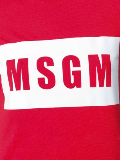 Shop Msgm Logo Print T-shirt In Red