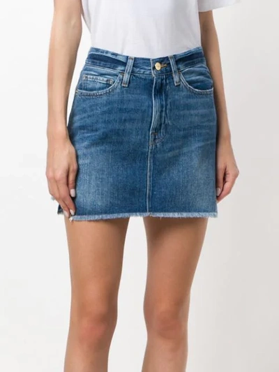 Shop Frame Denim Mini Skirt In Blue