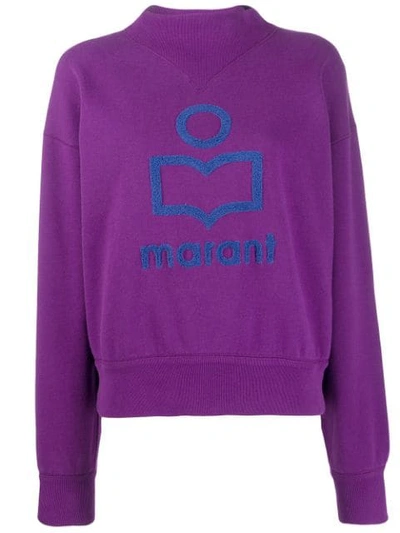 Shop Isabel Marant Étoile High-neck Logo Sweatshirt In Purple