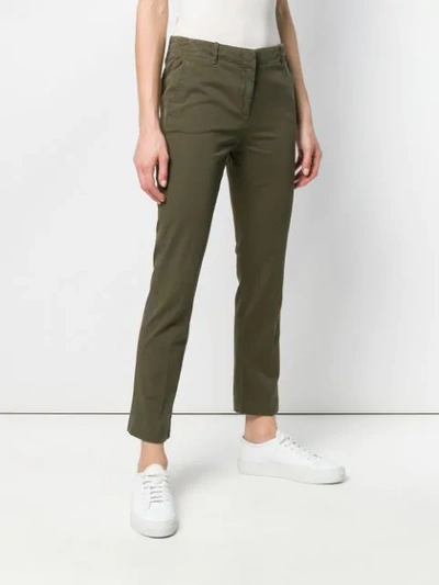Shop Aspesi Slim-fit Cropped Trousers In Green