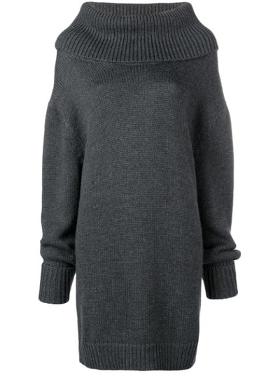 Shop Monse Oversized Turtleneck Sweater In Grey