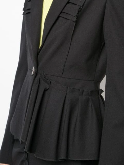 Shop Jason Wu Collection Asymmetric Peplum Blazer In Black