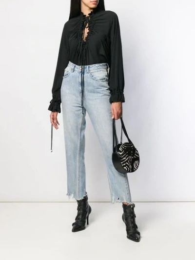Dsquared2 Ruffle Blouse In Black
