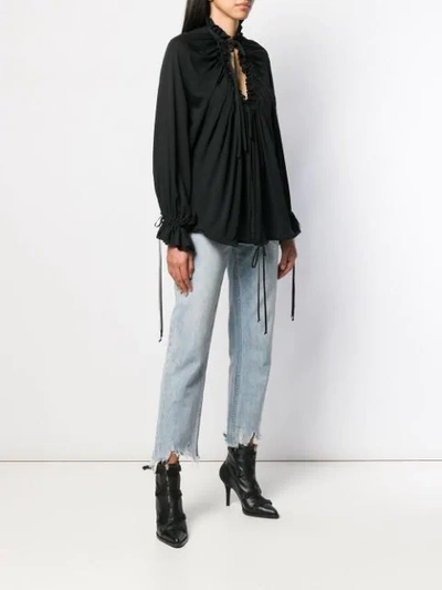 Dsquared2 Ruffle Blouse In Black