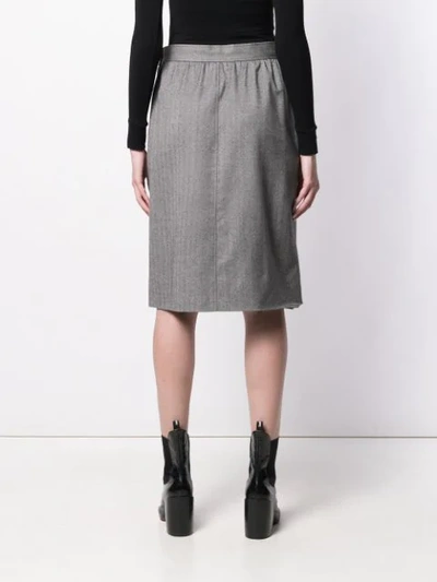 Pre-owned Saint Laurent 1980's Pencil Skirt In Grey