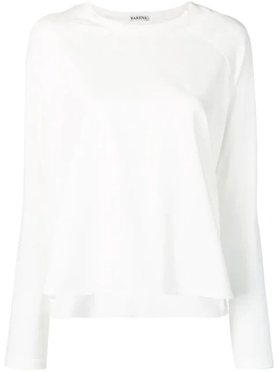 Shop Barena Venezia Long Sleeve Top In White
