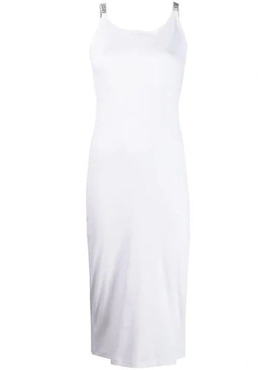 Shop Aries Ribbed Tank-top Dress In White