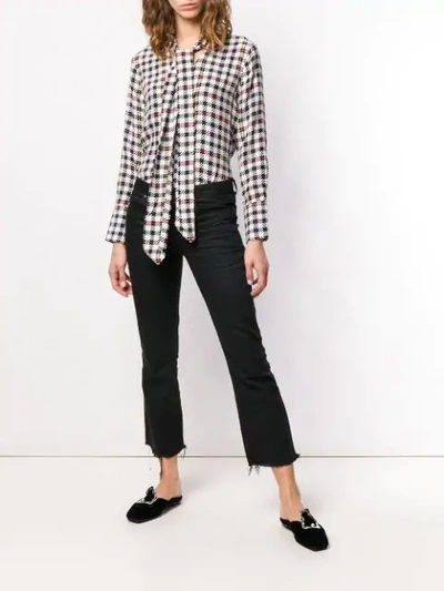 Shop Equipment Check Patterned Bow Detail Shirt In White