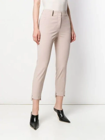 Shop Peserico Skinny Trousers - Neutrals