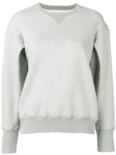 Shop Facetasm Round Neck Sweatshirt In Grey