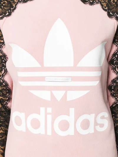 Shop Adidas By Stella Mccartney Lace Sleeve Sweatshirt In Pink