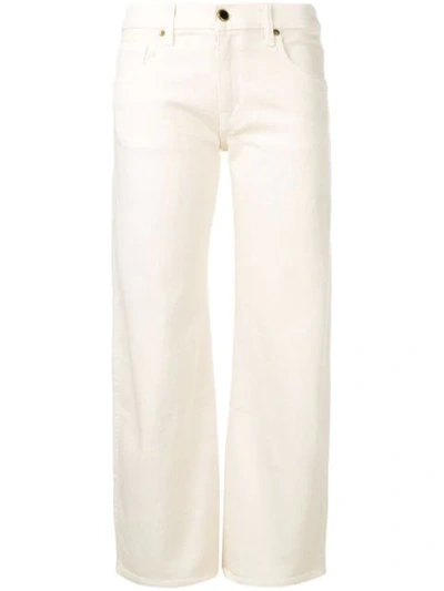 Shop Khaite Low Rise Straight-leg Jeans In White