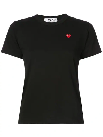 Shop Comme Des Garçons Play Heart Logo T-shirt In Black