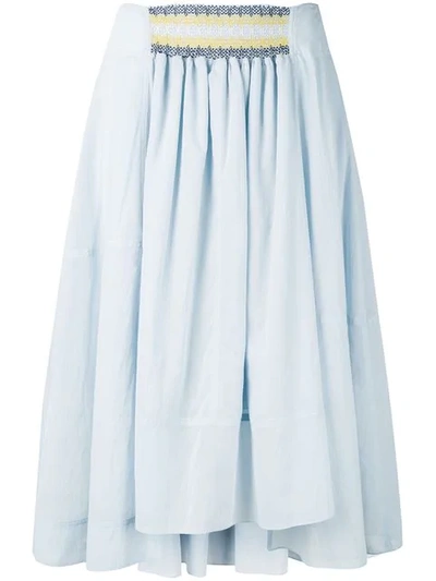 Shop Loewe High-rise Flowing Skirt In Blue