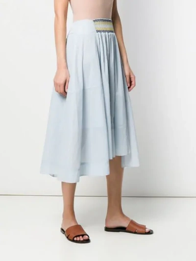 Shop Loewe High-rise Flowing Skirt In Blue