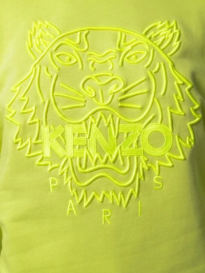Shop Kenzo Tiger Logo Sweatshirt In Yellow