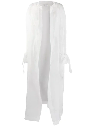 Shop Ailanto Hooded Sheer Coat In White