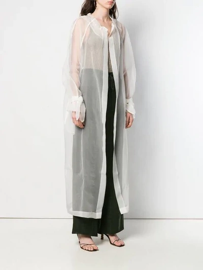 Shop Ailanto Hooded Sheer Coat In White
