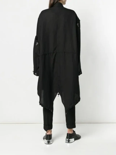 Shop Yohji Yamamoto Oversized Asymmetric Button Coat - Black