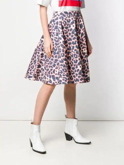 Shop Calvin Klein 205w39nyc Leopard Print Full Skirt In Blue