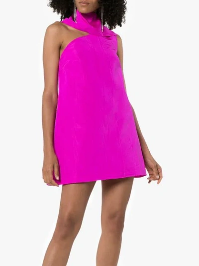 Shop Taller Marmo Swinging Sixties Asymmetric Mini-dress In Pink