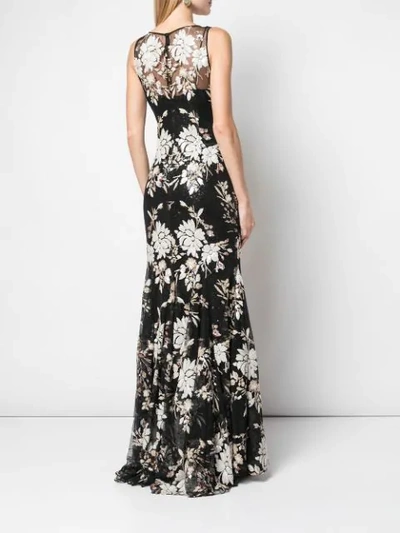 Shop Badgley Mischka Sequinned Empire Line Dress In Black