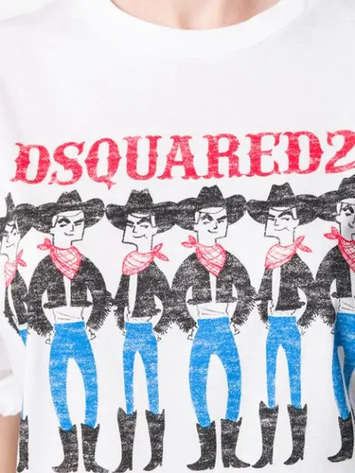 Shop Dsquared2 Cowboy Print T-shirt In White