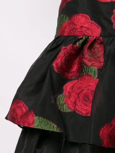 Shop Bambah Roses Ruffle Skirt In Black