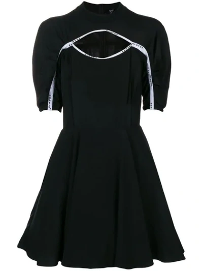 Shop Versus Logo-trim Skater Dress - Black