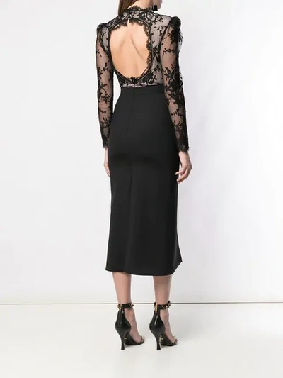 Shop Alexander Mcqueen Lace Detail Fitted Dress In Black