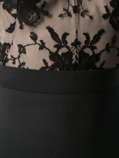 Shop Alexander Mcqueen Lace Detail Fitted Dress In Black