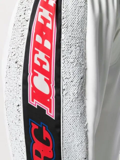 Shop Iceberg Sequinned Logo Track Trousers In White