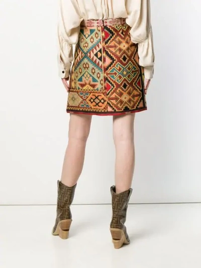 ETRO MINI JACQUARD SKIRT - 红色