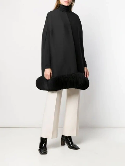 Shop Valentino Embroidered Crêpe Couture Cape In Black