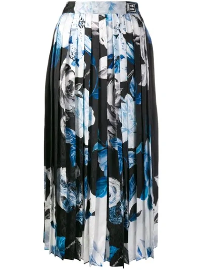 Shop Off-white Printed Pleated Skirt In Black