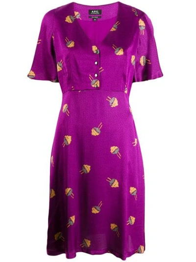 Shop A.p.c. Lavinia Dress In Purple
