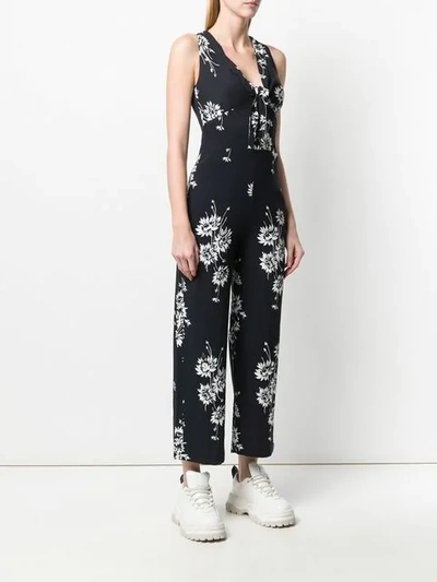 Shop Mcq By Alexander Mcqueen Floral Print Jumpsuit In Black