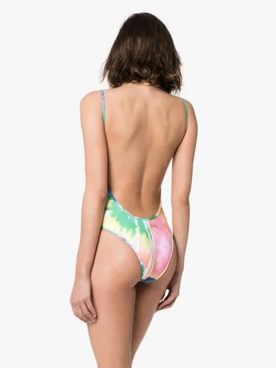 Shop Ack Fisico Tie Dye Swimsuit In Orange