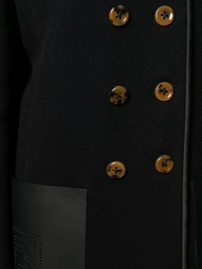 Shop Fendi Doppelreihiger Mantel In Black