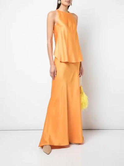 Shop Rosetta Getty Full Maxi Skirt In Orange