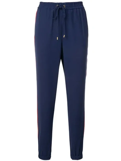 Shop Michael Michael Kors Side Stripe Jogging Trousers In Blue