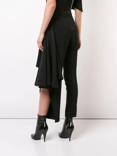 Shop Valery Kovalska Cropped Asymmetric Trousers In Black