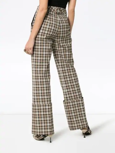 Shop Beaufille Moretti Turned Up Cuff Straight Leg Trousers In Neutrals