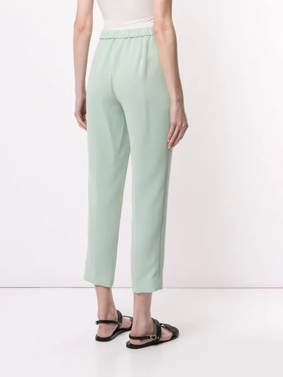 Shop Theory Slim-fit Cropped Trousers In Green