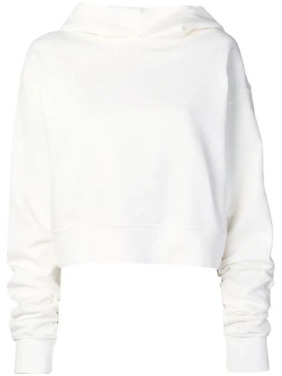 Shop Artica Arbox Cropped Logo Hoodie In White