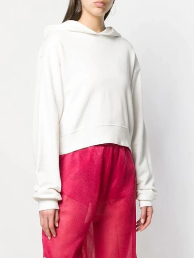 Shop Artica Arbox Cropped Logo Hoodie In White