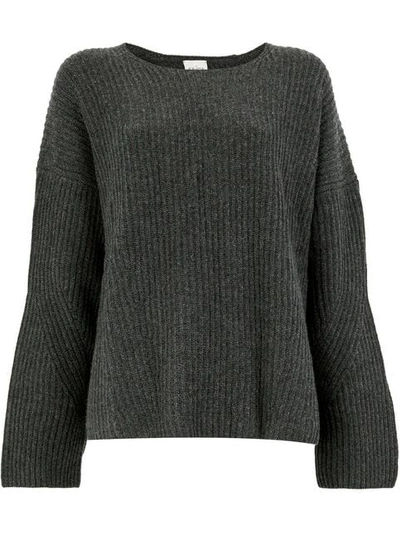 Shop Le Kasha Ribbed Knit Sweater - Grey